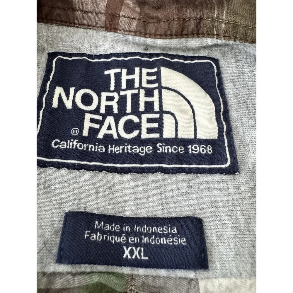 The North Face Shirt Mens 2XL Brown Plaid Long Sleeve Hiking Button-Up Casual